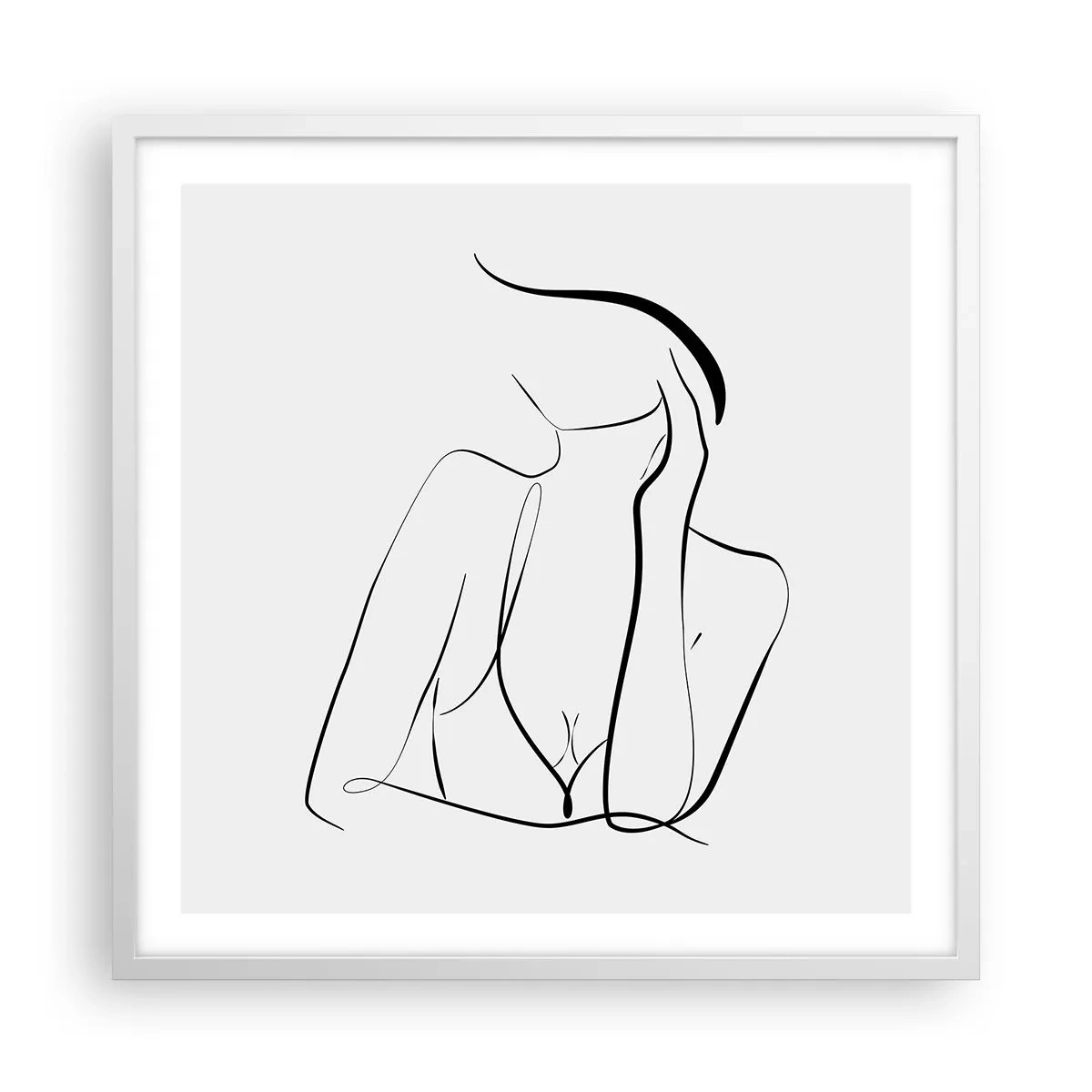 Affiche dans un cadre blanc - Poster - Sur les vague d'un rêve - 60x60 cm