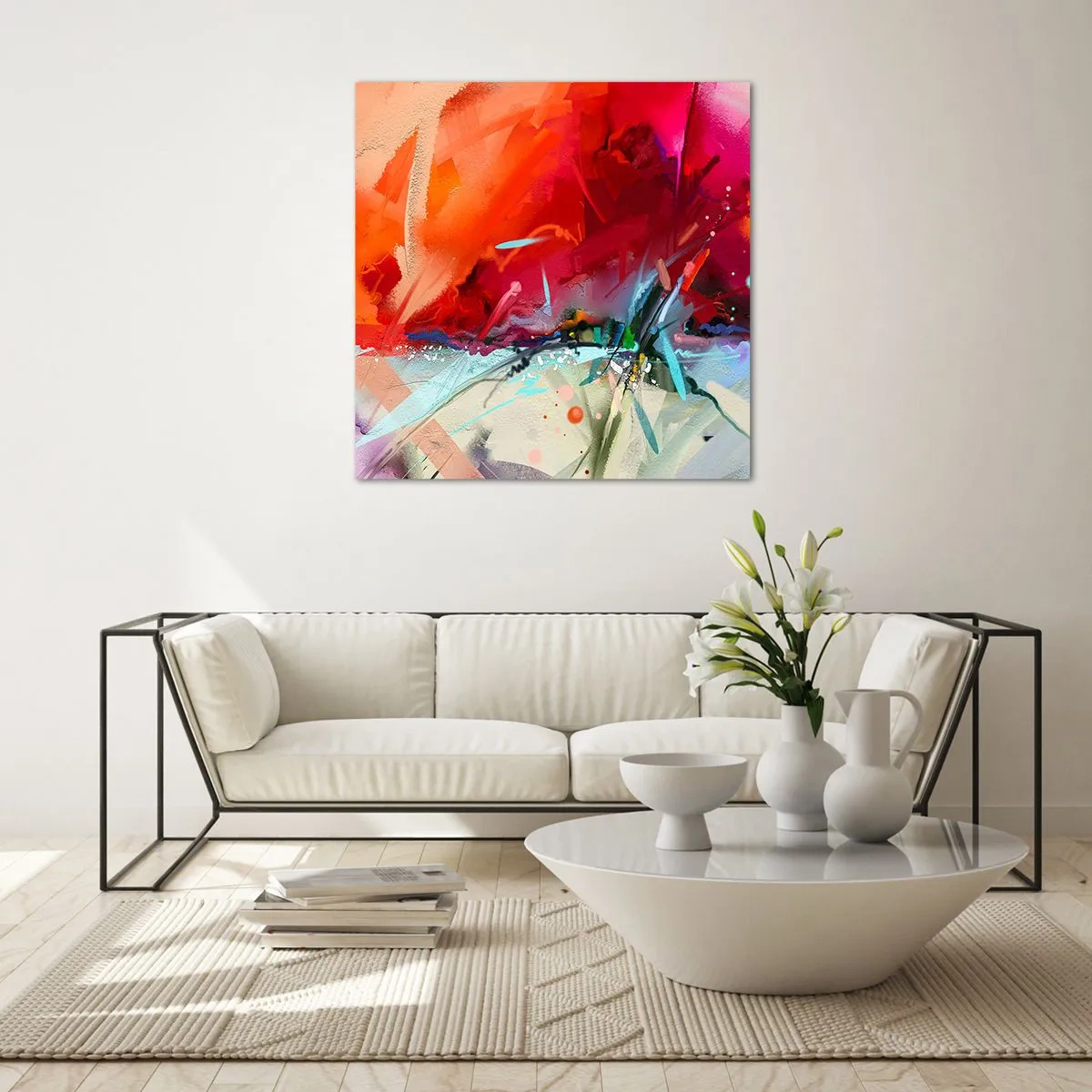 Impression sur verre - Image sur verre - Une explosion de lumières et de couleurs - 70x70 cm