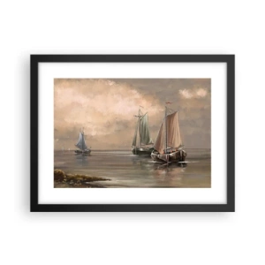 Affiche dans un cadre noir - Poster - Le retour des marins - 40x30 cm