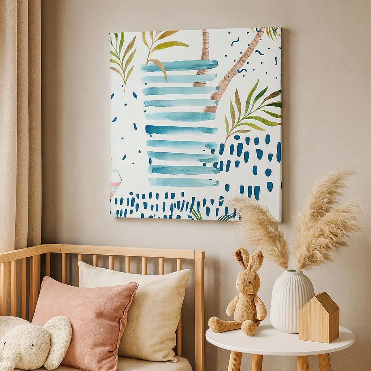 Impression sur toile - Image sur toile - Des vacances sous les palmiers - 30x30 cm