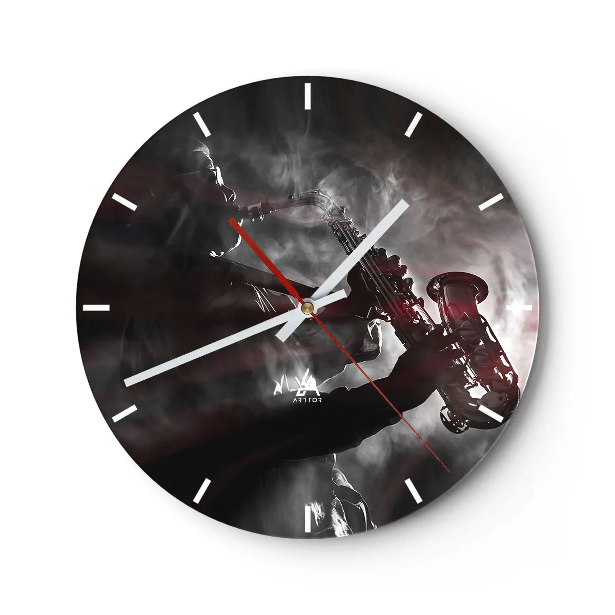 Horloge murale - Pendule murale - Dans les brumes du jazz - 40x40 cm