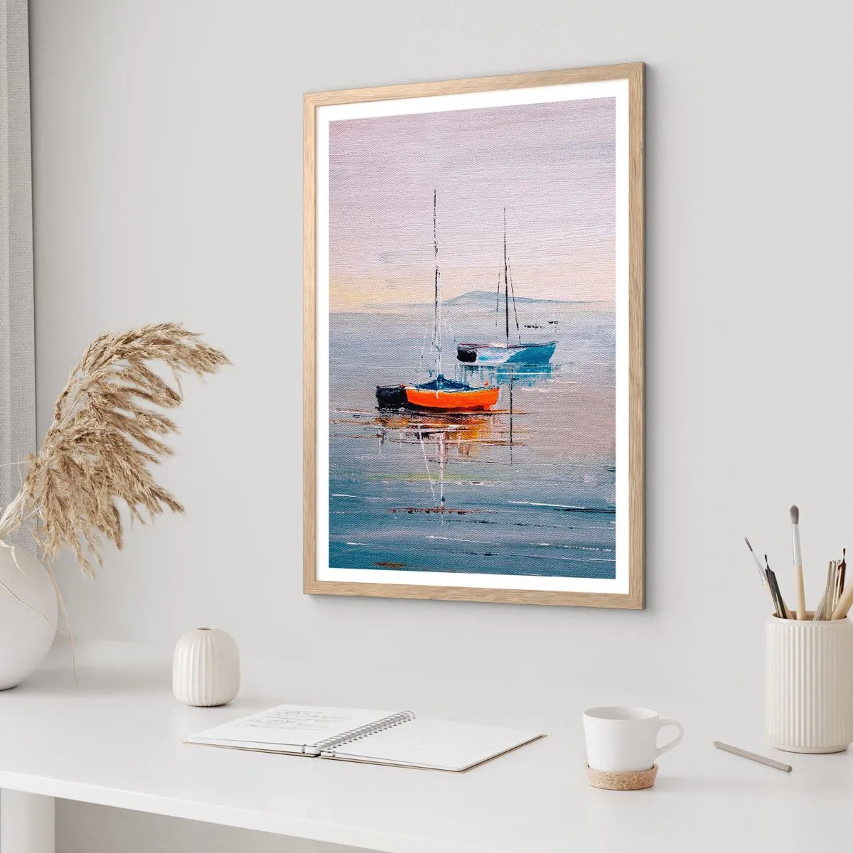 Affiche dans un chêne clair - Poster - Un repos bien mérité - 50x70 cm