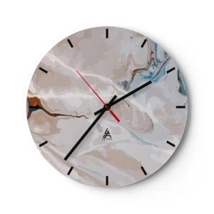 Horloge murale - Pendule murale - Le bleu serpente sous le blanc - 40x40 cm