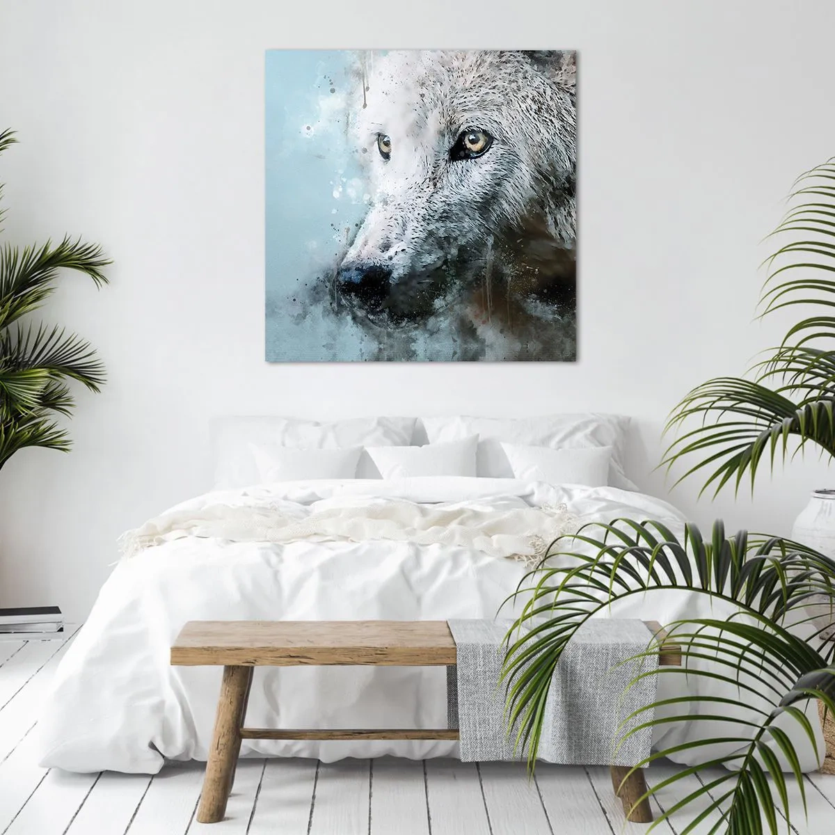 Impression sur toile - Image sur toile - Rencontrez l'âme du loup - 40x40 cm