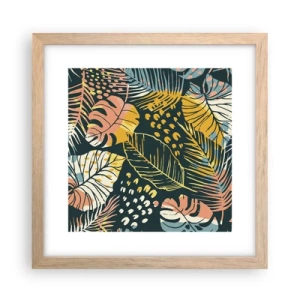 Affiche dans un chêne clair - Poster - Fantaisie feuillue - 30x30 cm