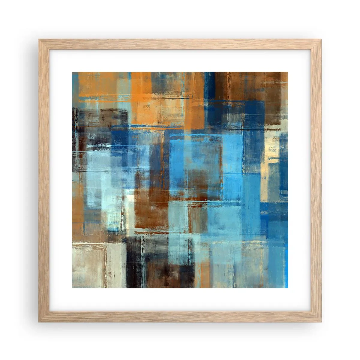 Affiche dans un chêne clair - Poster - A travers le voile bleu - 40x40 cm