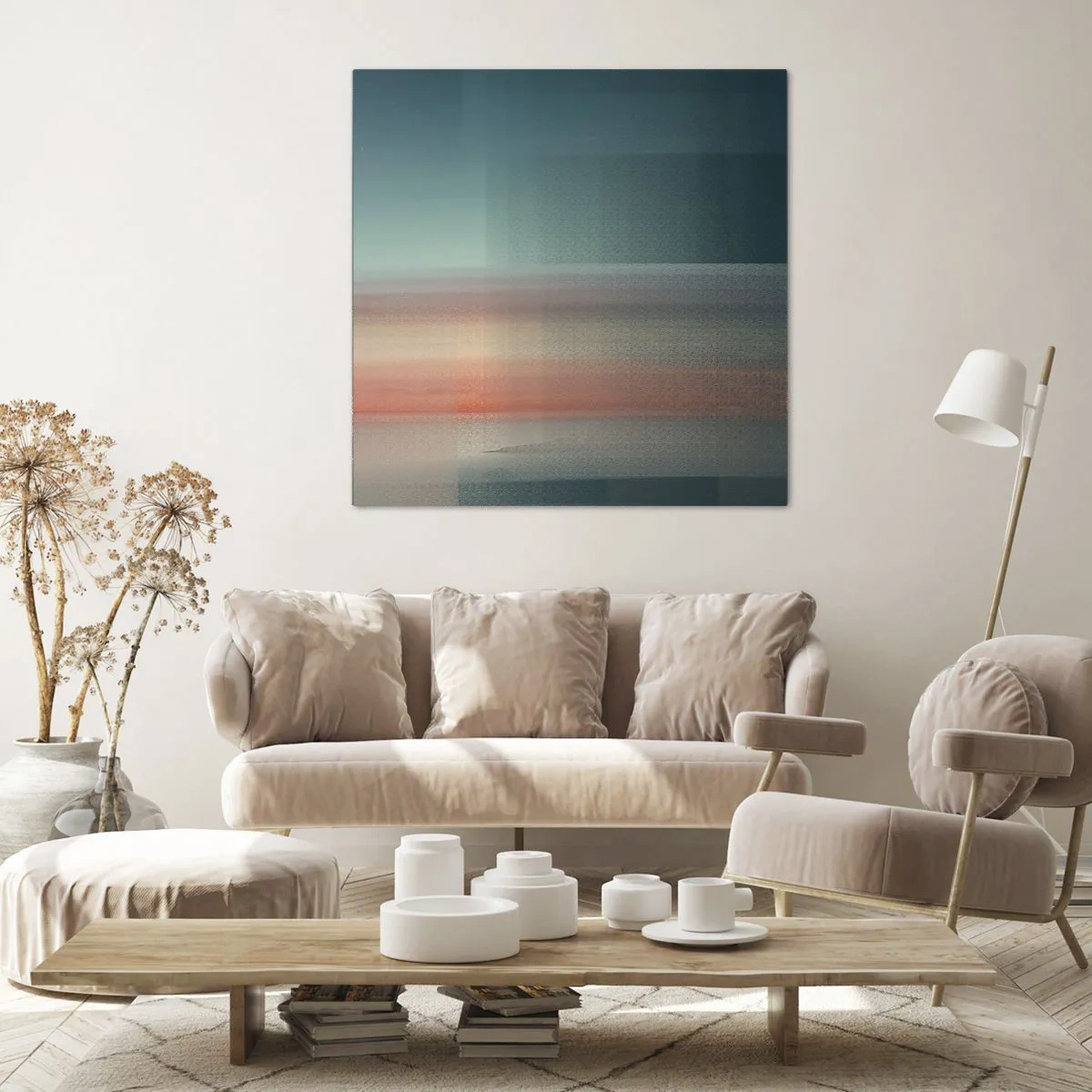 Impression sur toile - Image sur toile - Résumé : vagues de lumière - 30x30 cm