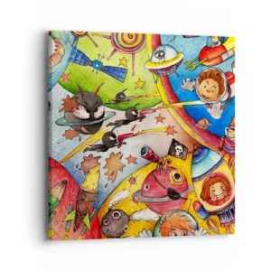 Impression sur toile - Image sur toile - Grande aventure spatiale - 40x40 cm