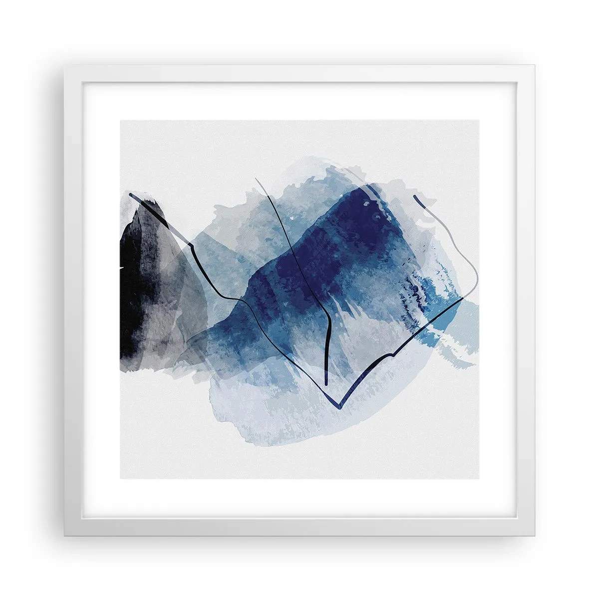 Affiche dans un cadre blanc - Poster - Montagne de glace - 40x40 cm