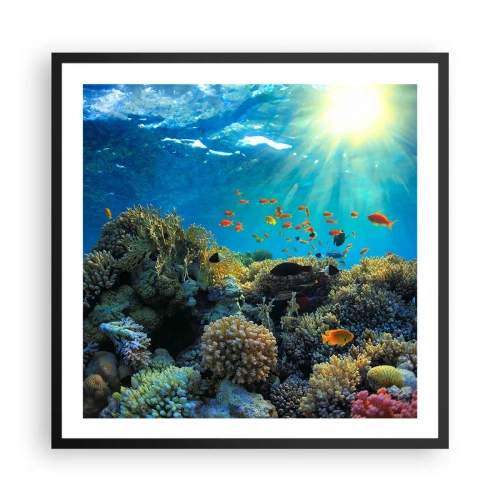 Affiche dans un cadre noir - Poster - Trésor sous-marin - 60x60 cm