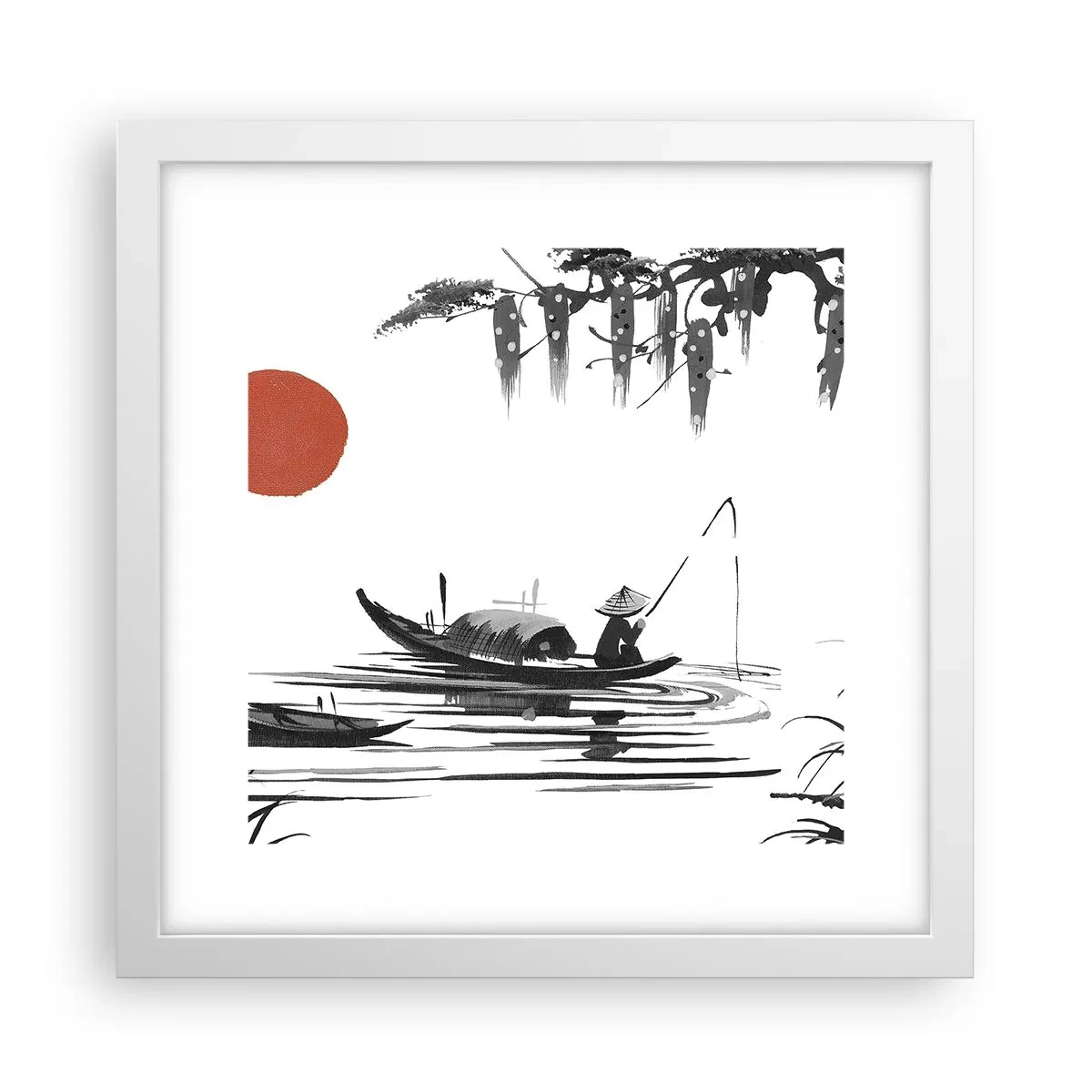 Affiche dans un cadre blanc - Poster - Après-midi asiatique - 30x30 cm