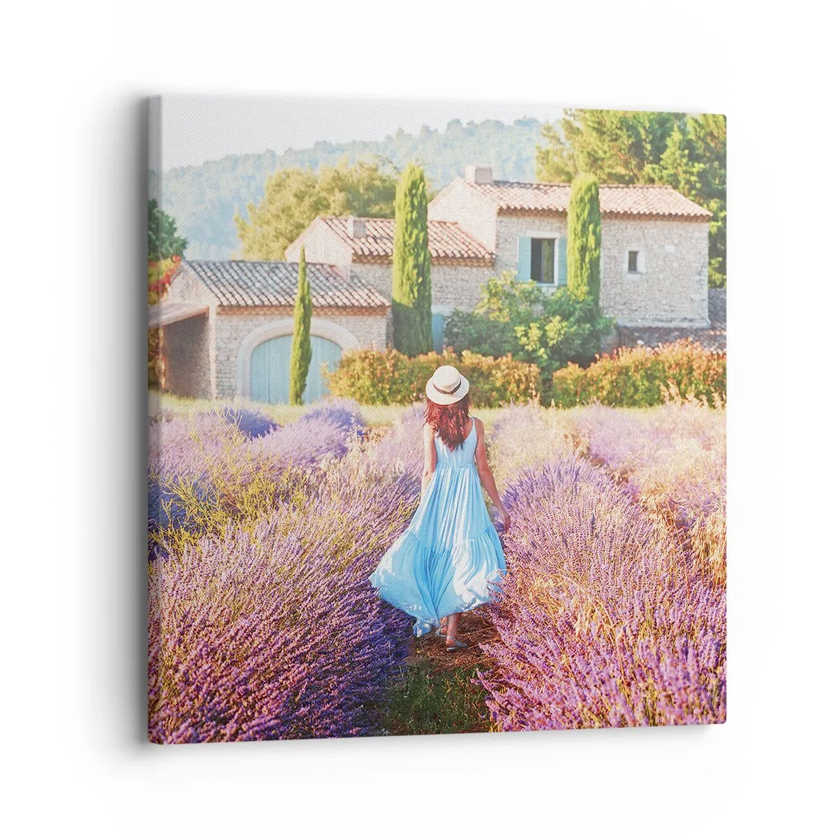 Impression sur toile - Image sur toile - Fille de la lavande - 30x30 cm