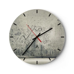 Horloge murale - Pendule murale - Ma vie fantastique en ville - 40x40 cm