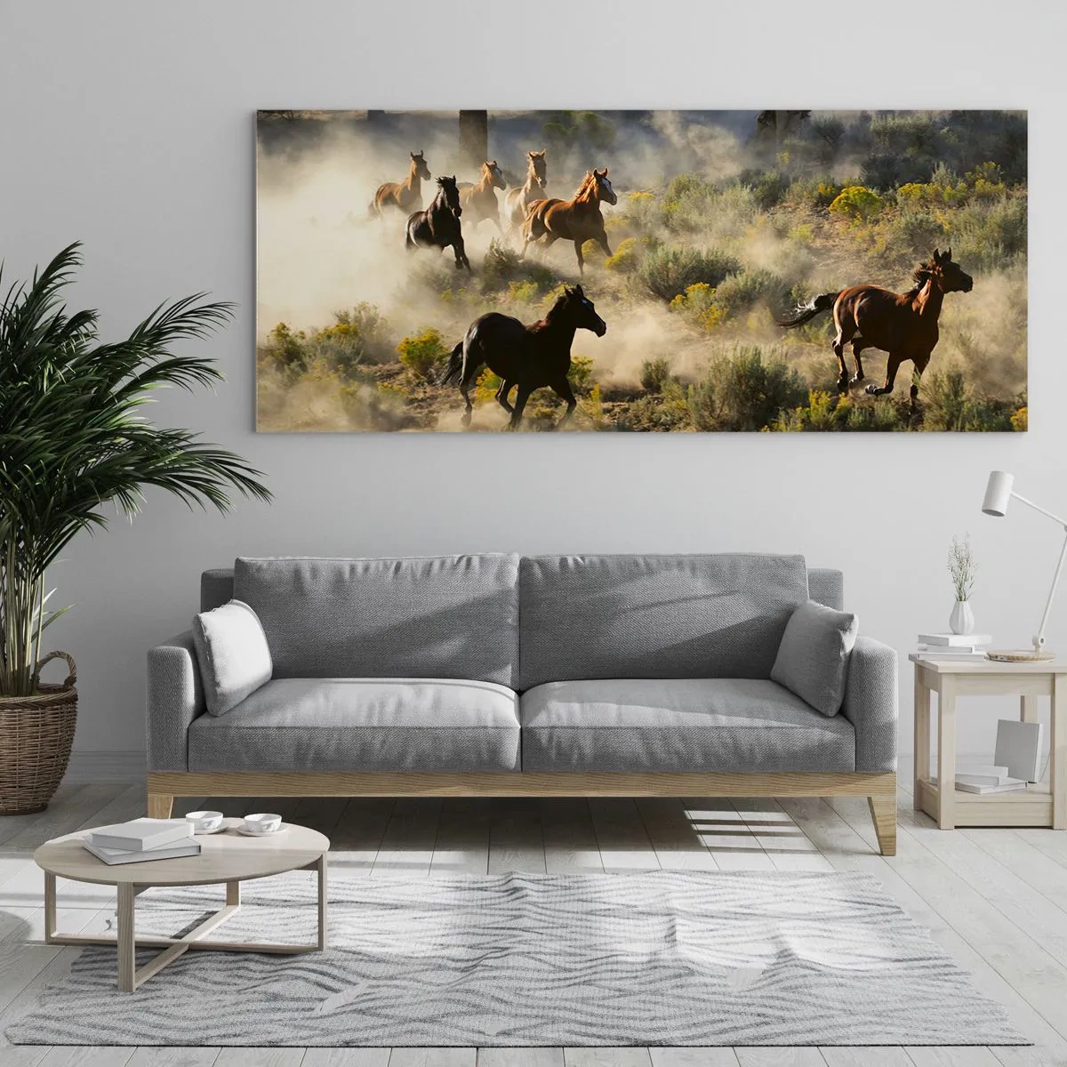 Impression sur verre - Image sur verre - Rivalité - liberté ou force masculine ? - 90x30 cm