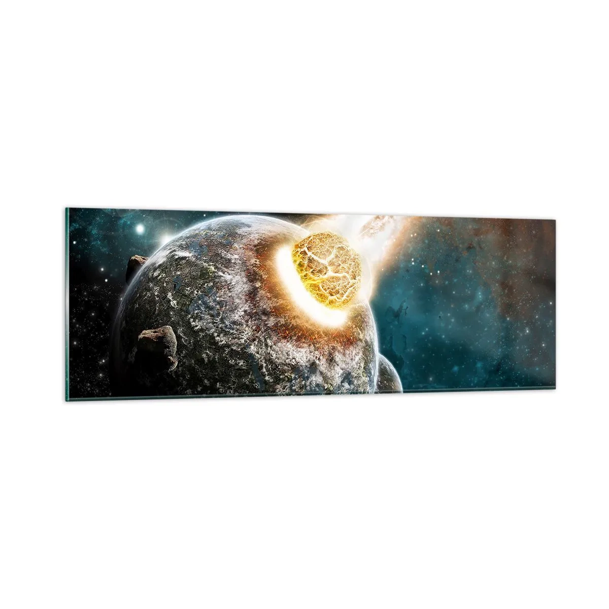 Impression sur verre - Image sur verre - Destruction ou naissance? - 90x30 cm