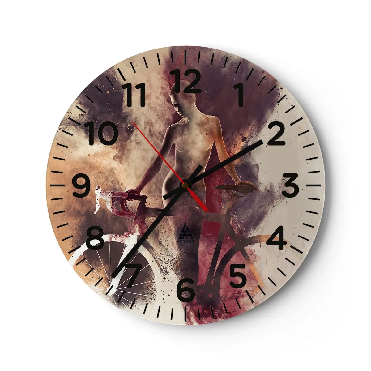 Horloge murale - Pendule murale - Une âme de vélo aux formes marbrées - 40x40 cm