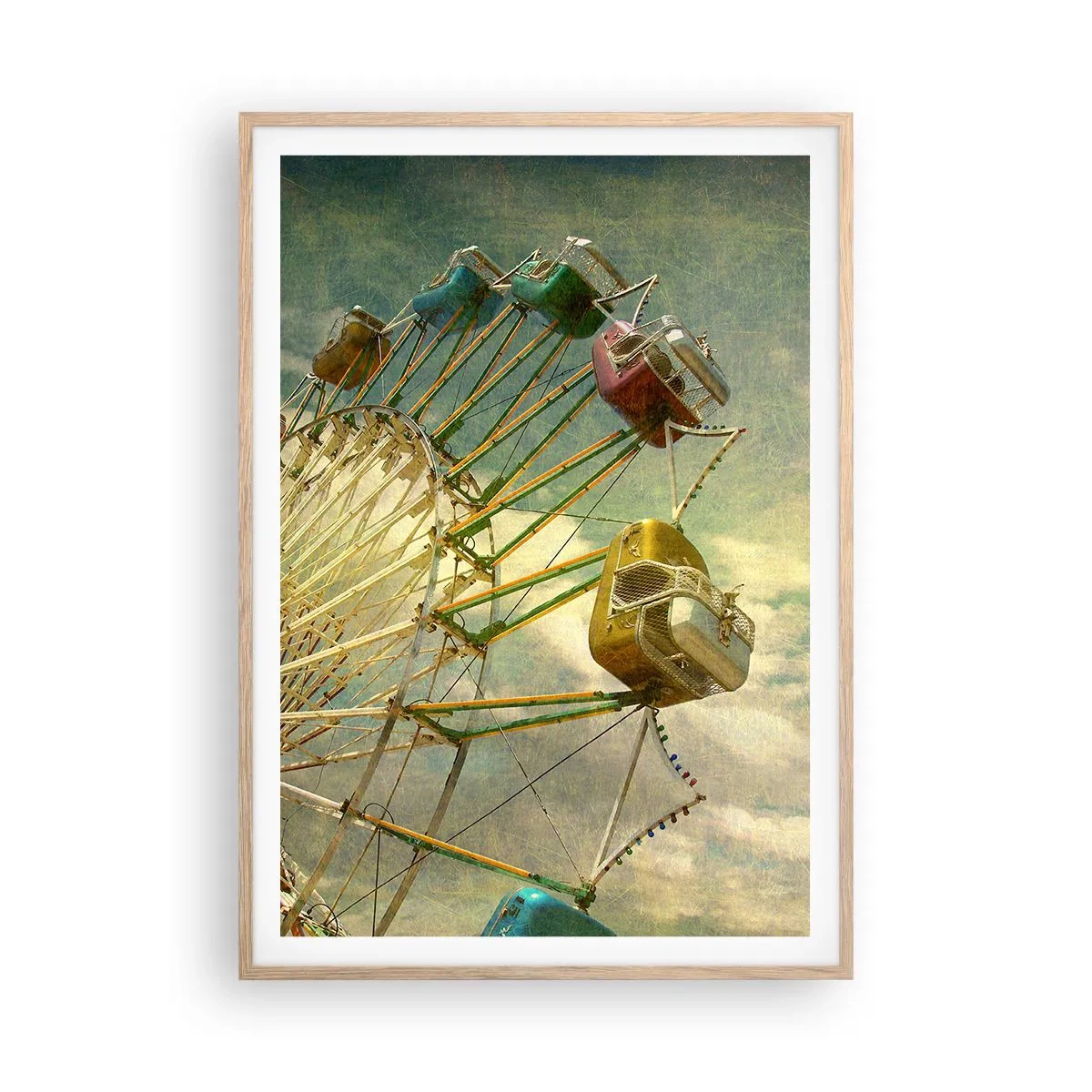 Affiche dans un chêne clair - Poster - On va faire la fête - 70x100 cm