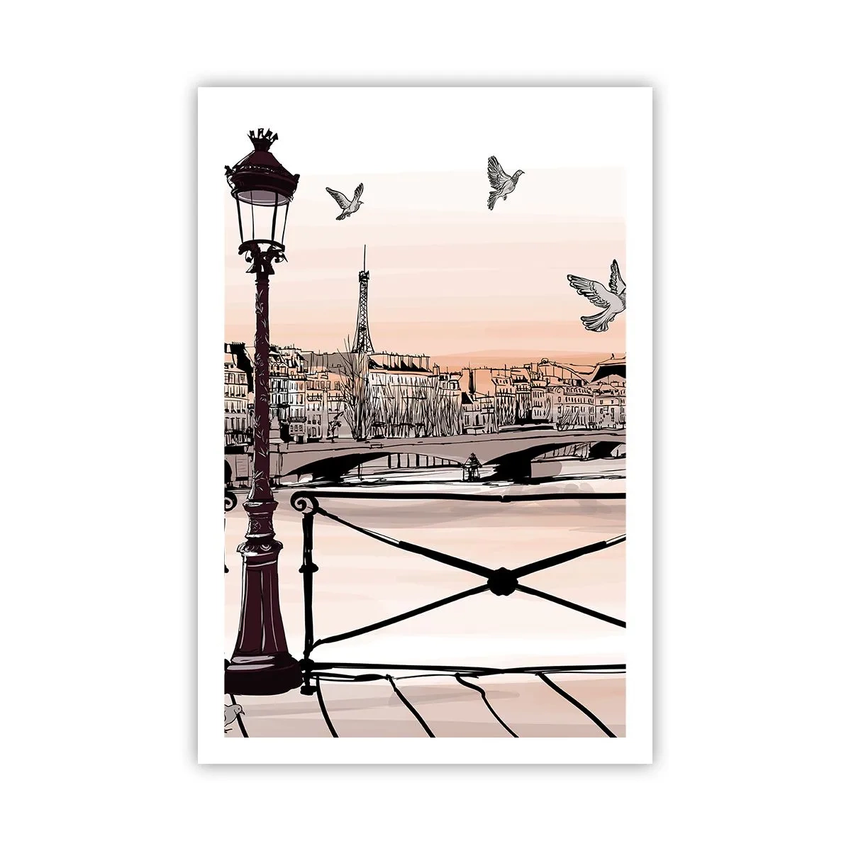 Affiche - Poster - Sur les toits de Paris - 61x91 cm