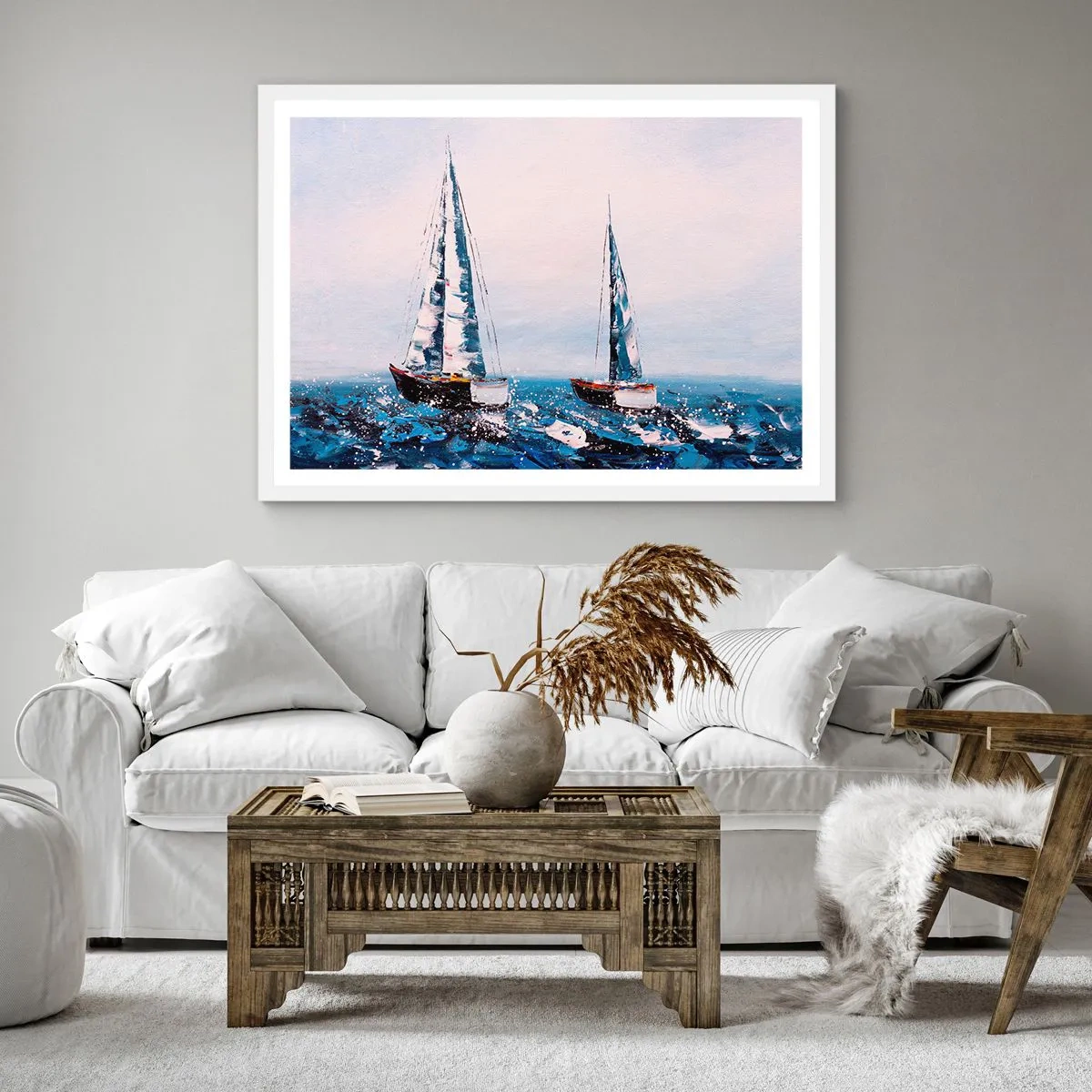 Affiche dans un cadre blanc - Poster - Confrérie du vent - 50x50 cm