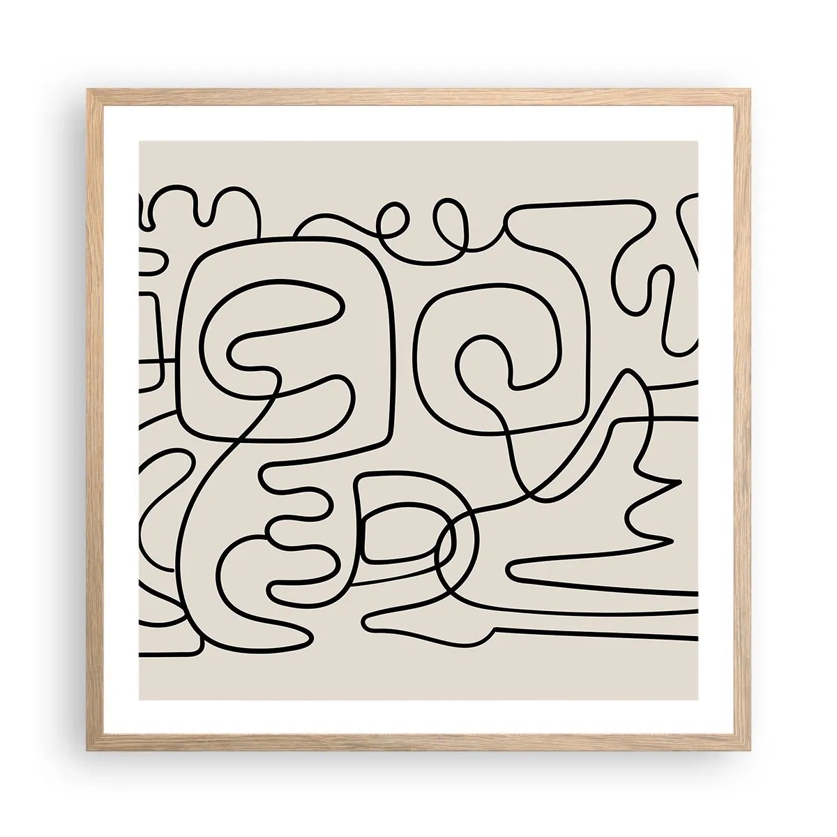 Affiche dans un chêne clair - Poster - Suivez les indices - 60x60 cm