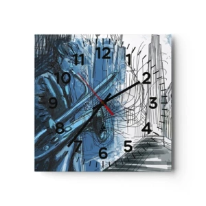 Horloge murale - Pendule murale - Rhapsodie urbaine - 30x30 cm