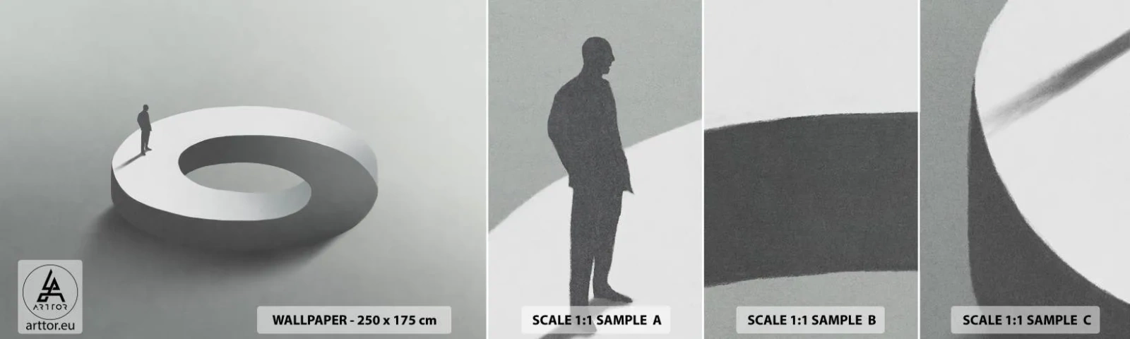 Échantillon de Papier Peint Autocollant Deluxe Sticker - Et sois intelligent ici - Homme, 3D, Homme d'affaire - 100x30 cm