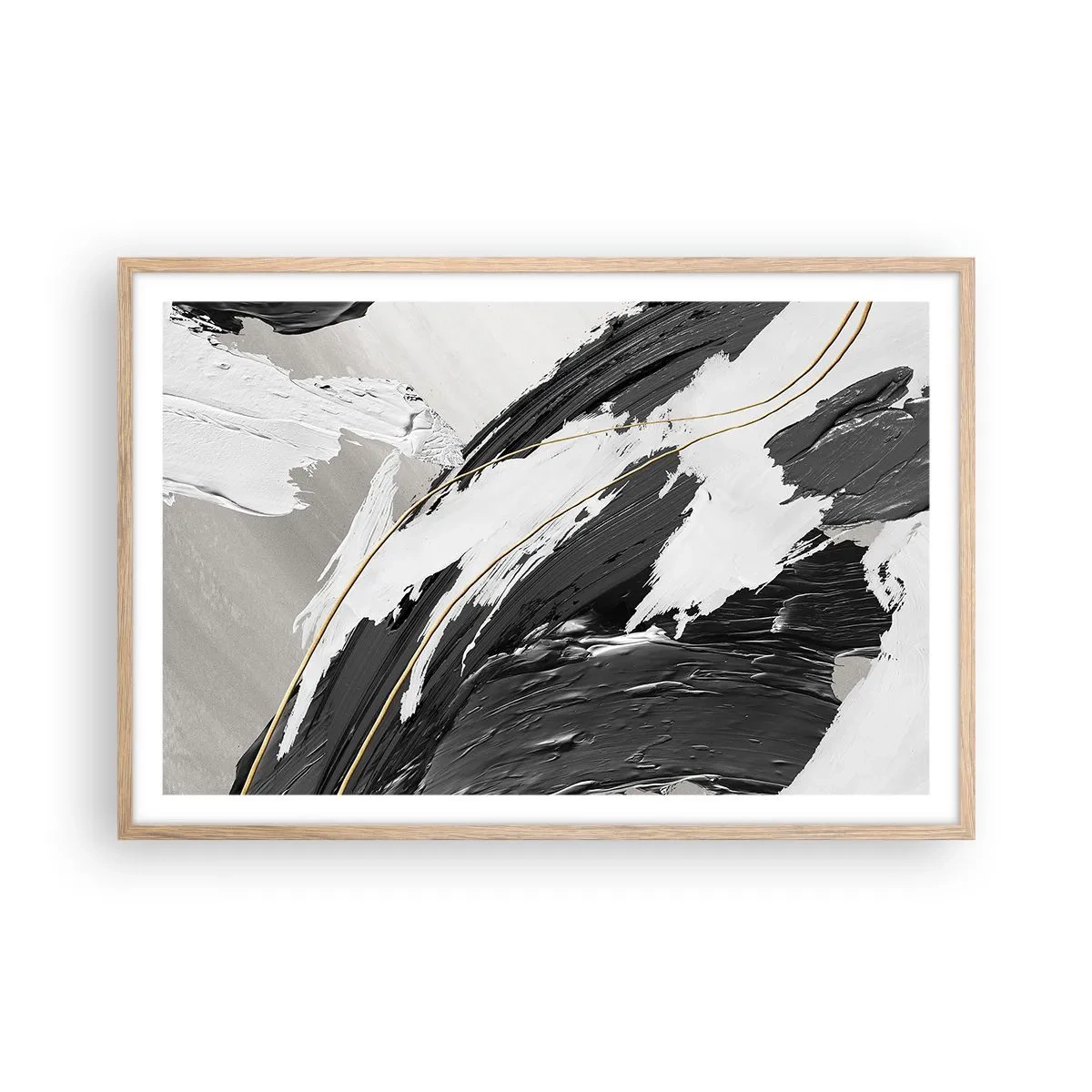 Affiche dans un chêne clair - Poster - L'abstraction à grande échelle - 91x61 cm