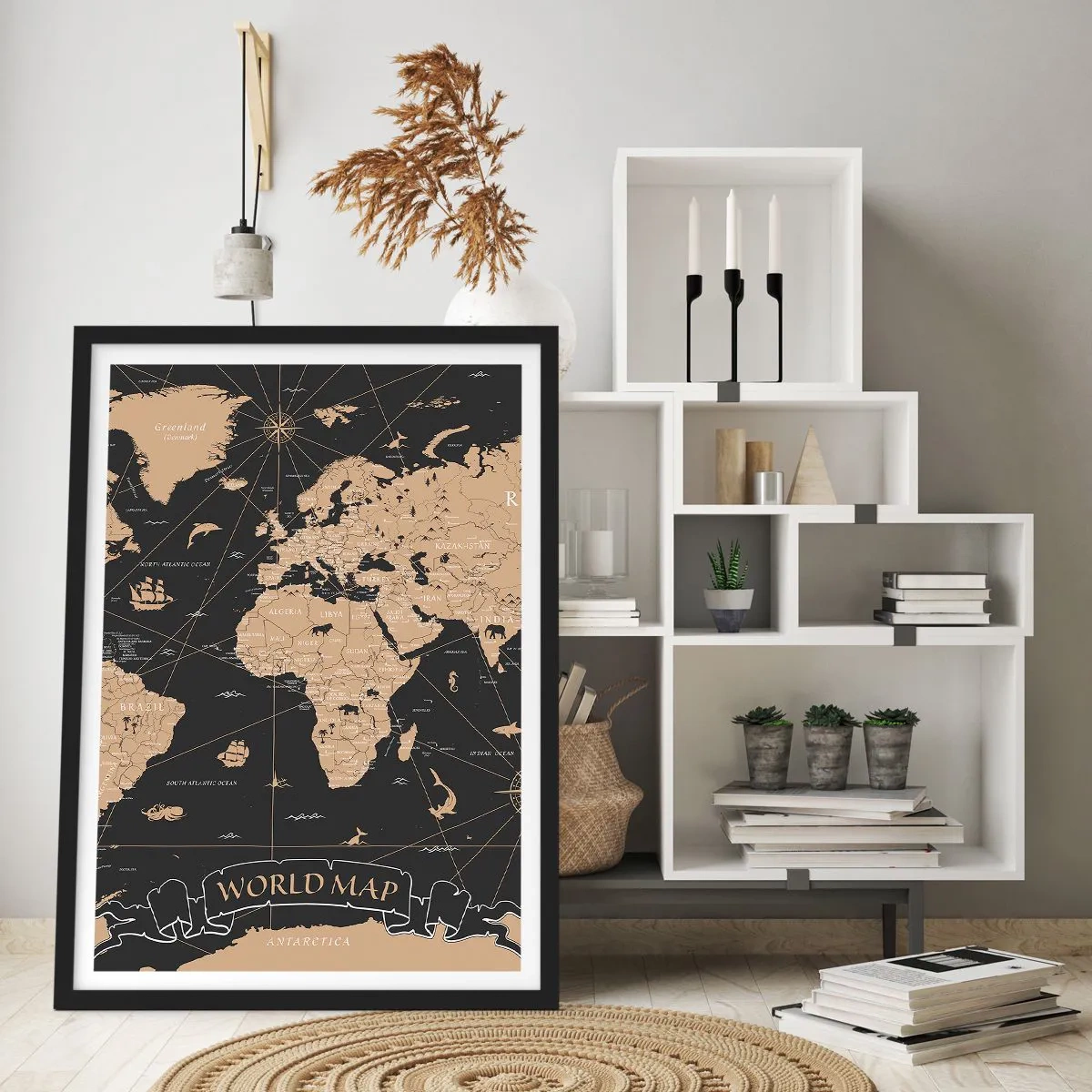 Affiche dans un cadre noir - Poster - Les limites de mon monde - 61x91 cm