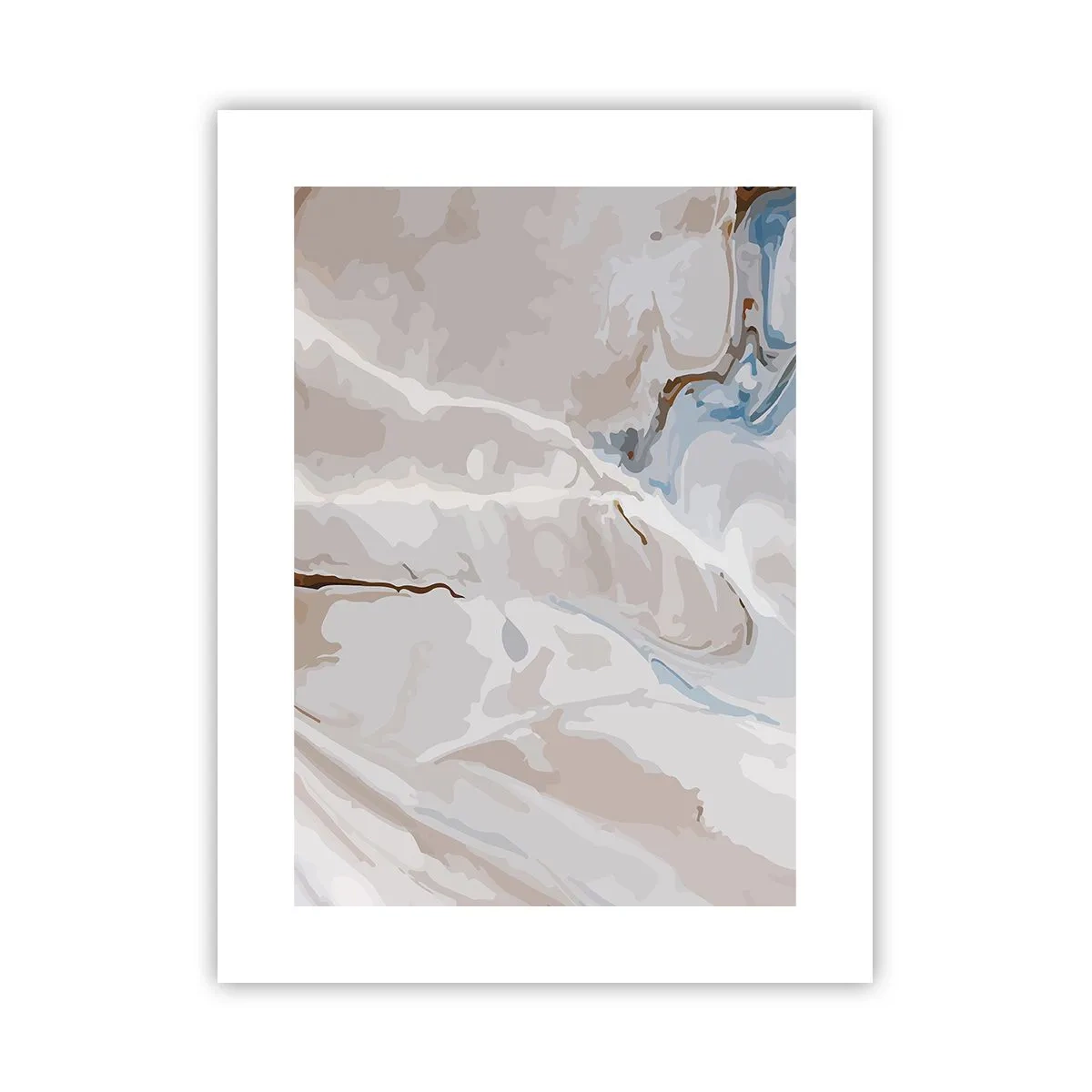 Affiche - Poster - Le bleu serpente sous le blanc - 30x40 cm