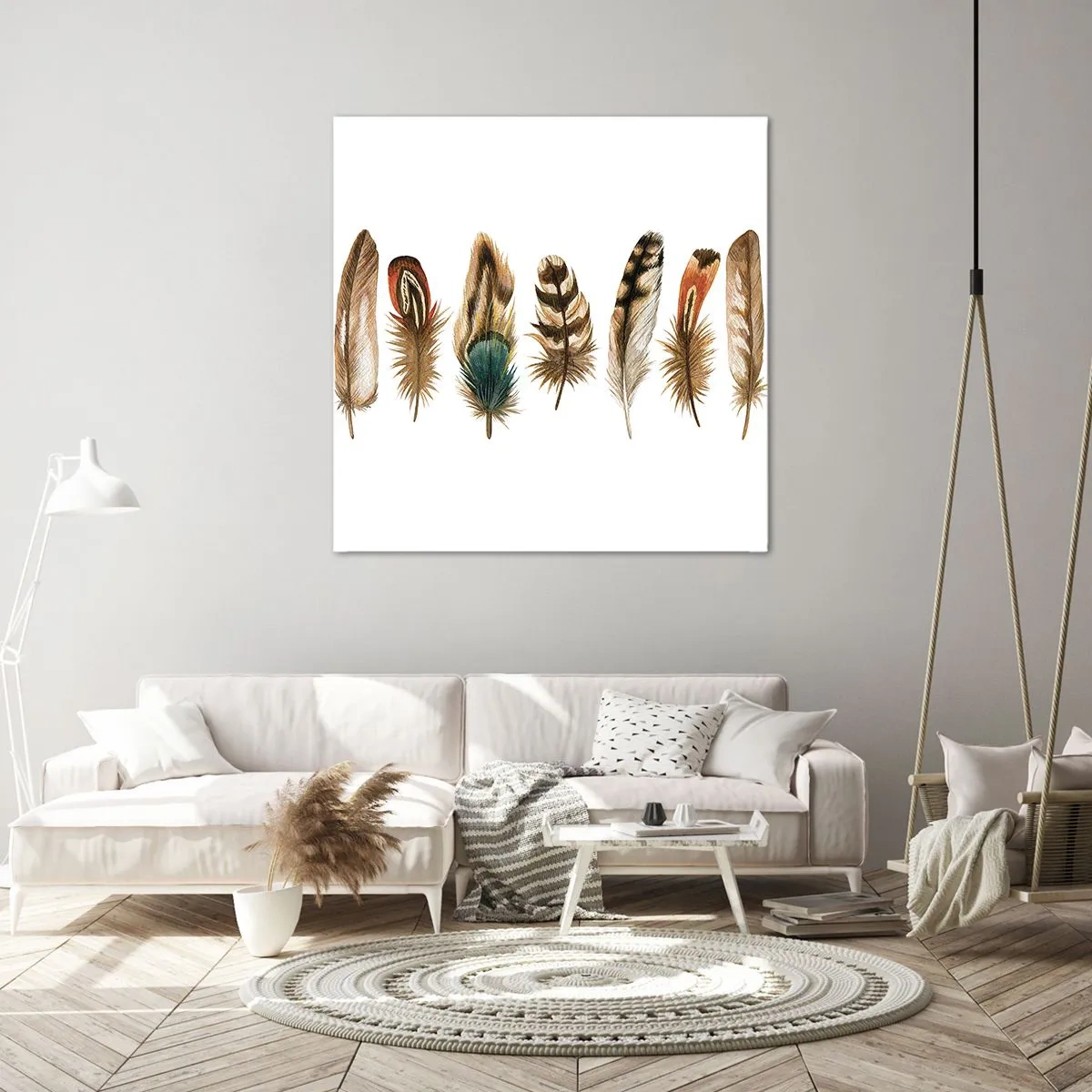 Impression sur toile - Image sur toile - Variation à plumes - 30x30 cm