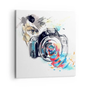 Impression sur toile - Image sur toile - Dans l'oeil de l'objectif - 60x60 cm