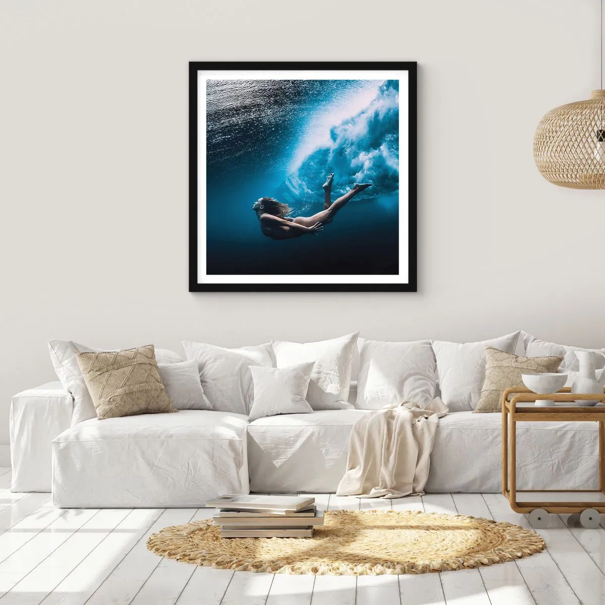 Affiche dans un cadre noir - Poster - Sirène moderne - 60x60 cm