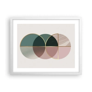 Affiche dans un cadre blanc - Poster - Cercles après cercles - 50x40 cm