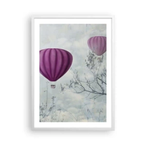 Affiche dans un cadre blanc - Poster - Comme des navires dans le ciel - 50x70 cm