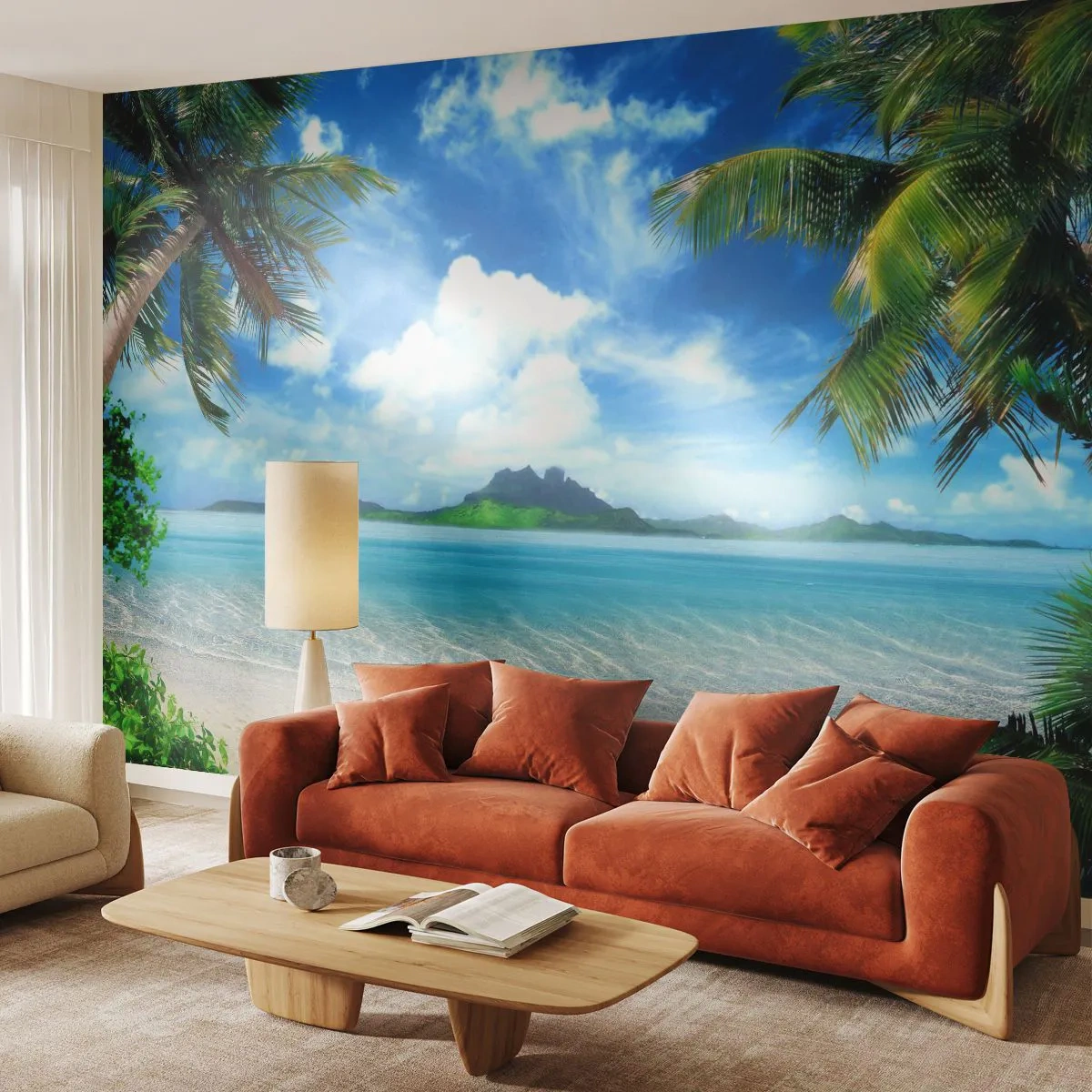 Papier Peint Autocollant Deluxe Sticker - L'azur des tropiques - Paysage, Océan, Plage - 250x175 cm