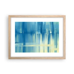 Affiche dans un chêne clair - Poster - Composition en turquoise - 40x30 cm