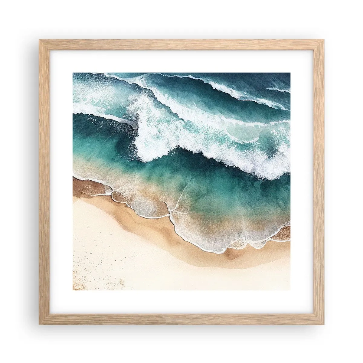 Affiche dans un chêne clair - Poster - La rencontre éternelle - 40x40 cm