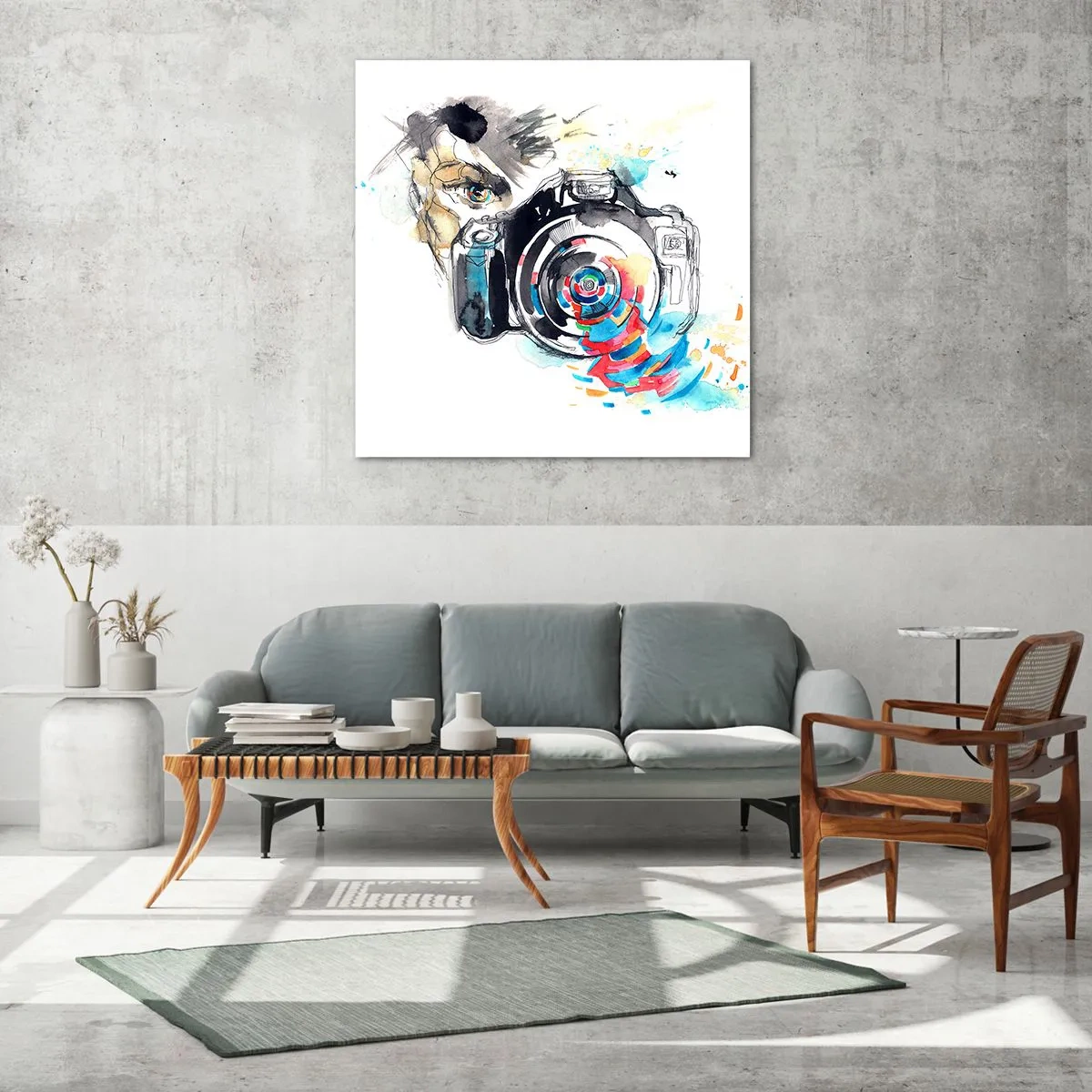 Impression sur verre - Image sur verre - Dans l'oeil de l'objectif - 40x40 cm