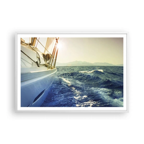 Affiche dans un cadre blanc - Poster - Suite à l'aventure - 100x70 cm