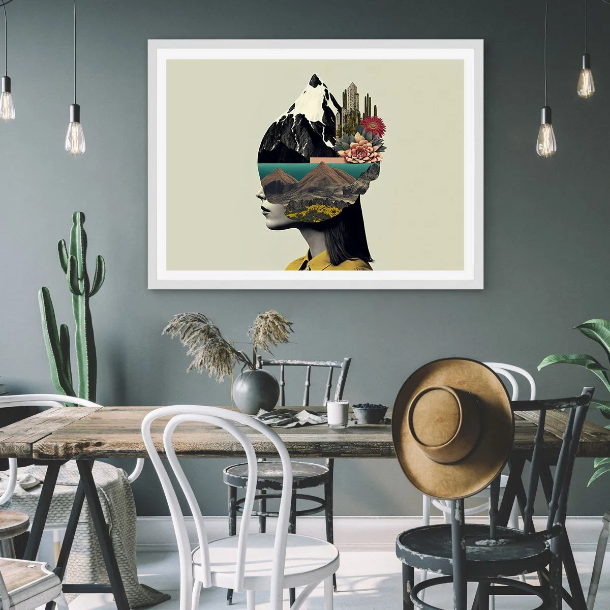 Affiche dans un cadre blanc - Poster - La femme – toujours un mystère - 100x70 cm