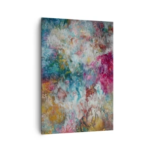Impression sur toile - Image sur toile - Une abstraction colorée ressemblant à des fleurs en fleurs - 70x100cm - En pleine floraison - Décoration murale moderne pour le salon et la chambre ARTTOR