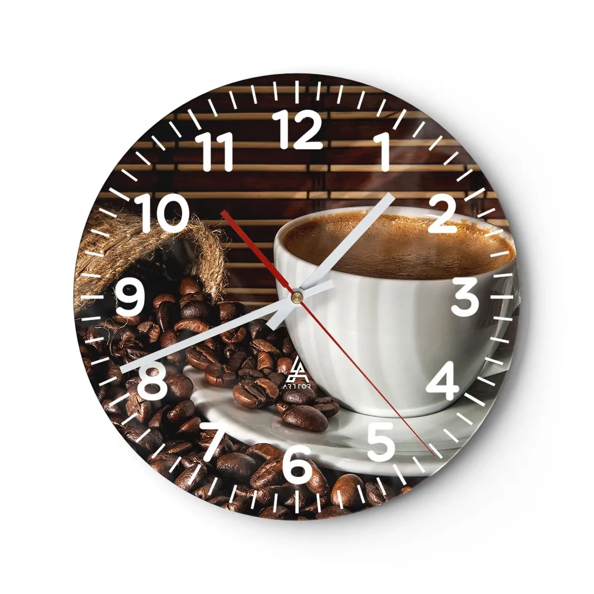 Horloge murale - Pendule murale - La noirceur du charbon, la clarté de l'ambre - 30x30 cm