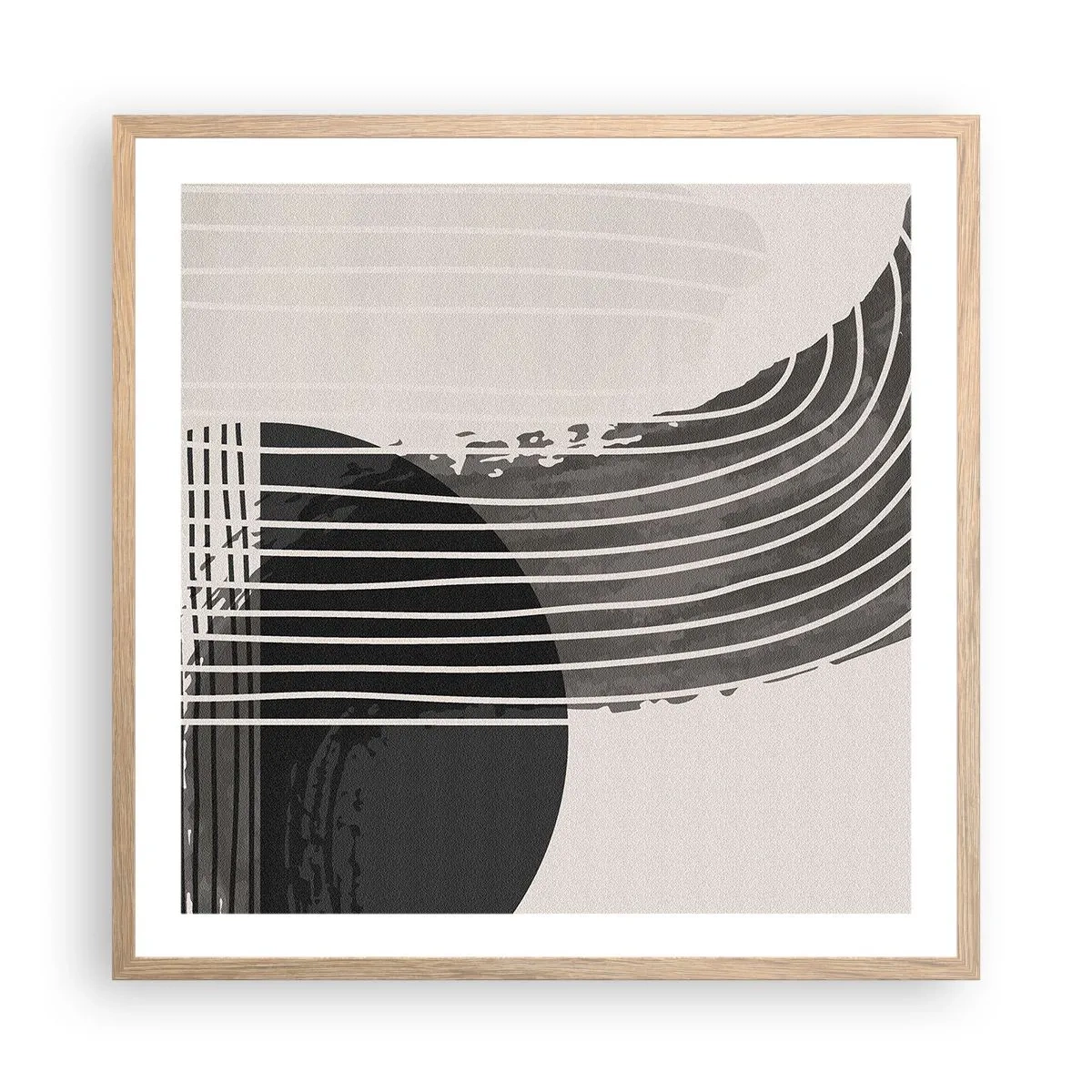 Affiche dans un chêne clair - Poster - Aller et retour - 60x60 cm