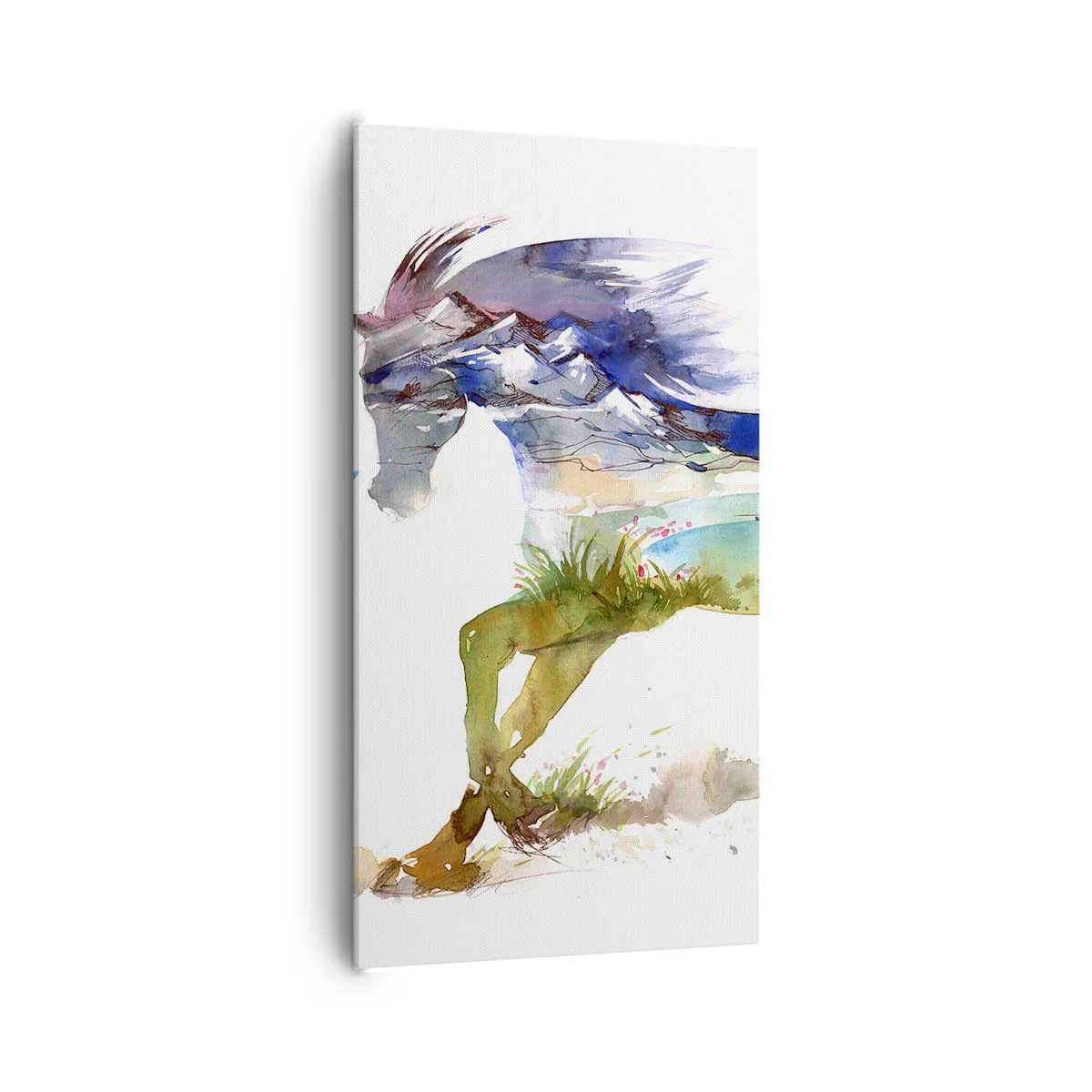 Impression sur toile - Image sur toile - De la prairie directement au ciel - 65x120 cm