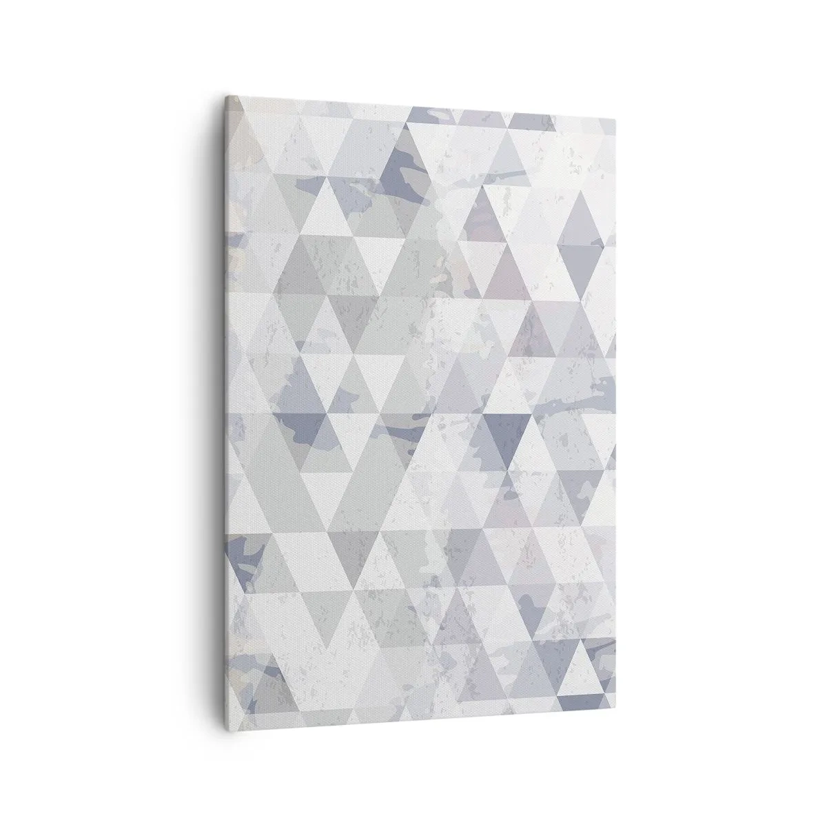 Impression sur toile - Image sur toile - Motif géométrique triangulaire dans des tons pastel - 70x100cm - En rythme de trois - Décoration murale moderne pour le salon et la chambre ARTTOR