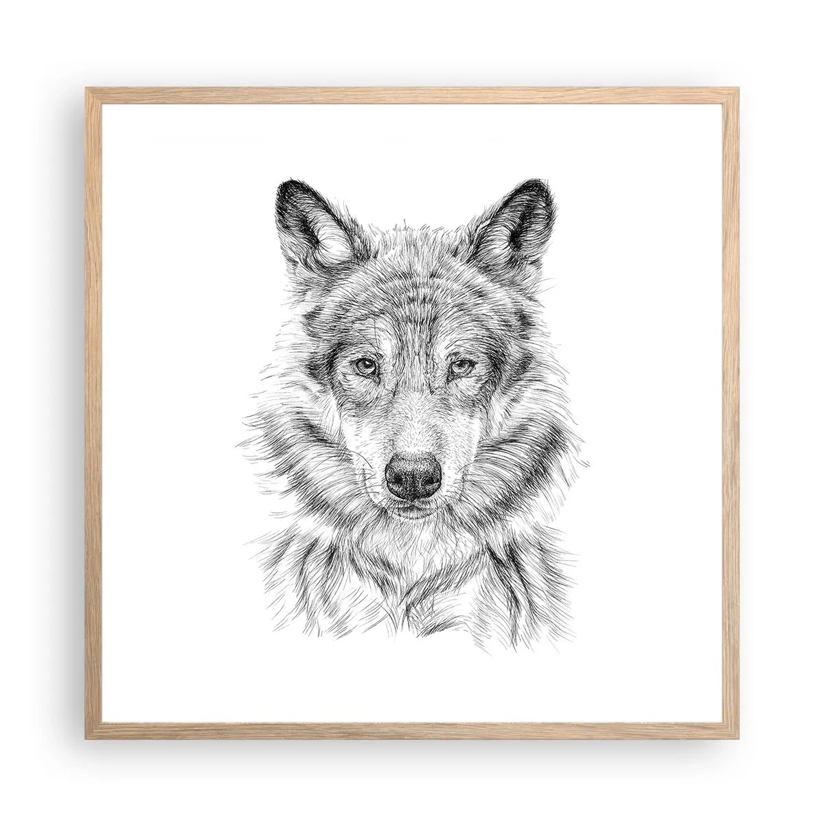 Affiche dans un chêne clair - Poster - Un leader né - 60x60 cm