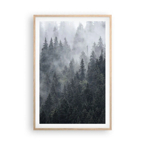 Affiche dans un chêne clair - Poster - Aube de la forêt - 61x91 cm