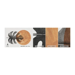 Échantillon de Papier Peint Autocollant Deluxe Sticker - Toujours le soleil - Feuille, Soleil, Bohème - 100x30 cm