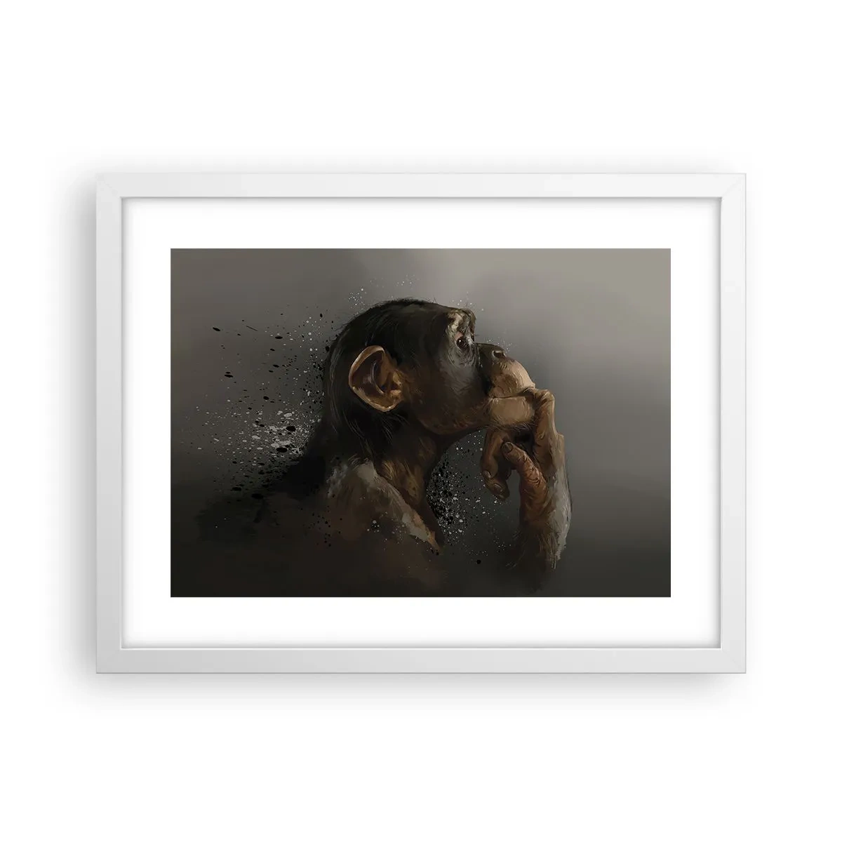 Affiche dans un cadre blanc - Poster - Certainement un penseur - 40x30 cm