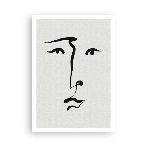 Affiche - Poster - Portrait avec une seule ligne - 70x100 cm